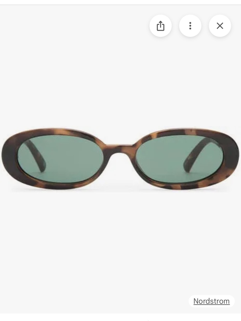 Le Specs Outta Love Tortoiseshell Oval Sunglasses Brown - Picture 2 of 13